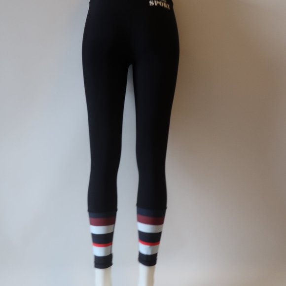 THE UPSIDE SPORT BLACK WHITE RED LEGGINGS 4 * - Picture 11 of 14